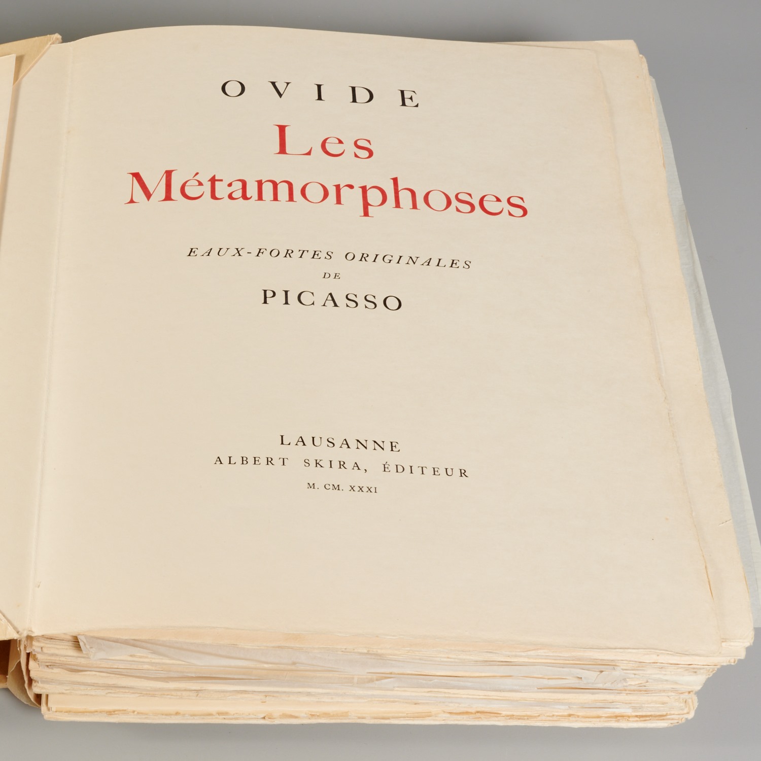 Appraisal: PICASSO LES METAMORPHOSES LTD ED Ovide Les Metamorphoses Albert Skira