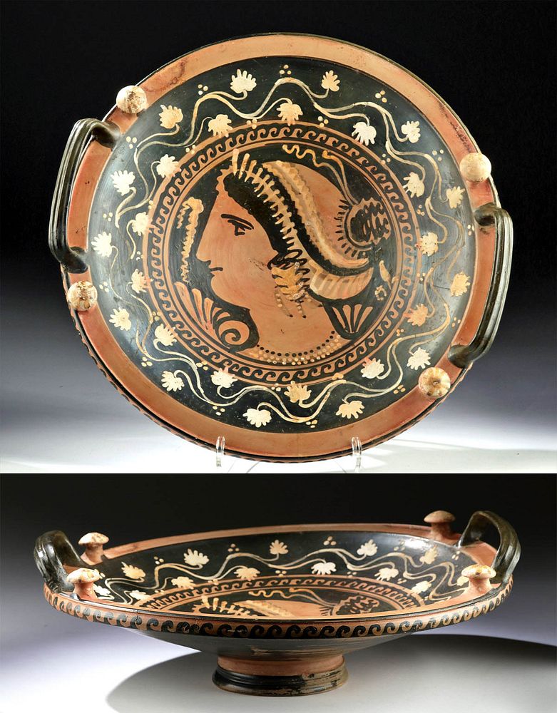 Appraisal: Apulian Pottery Patera w Lady of Fashion TL Tested Magna