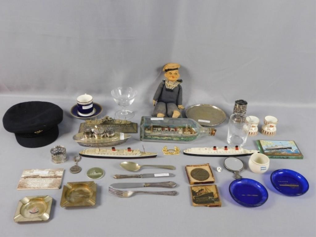 Appraisal: COLLECTION OF APPROXIMATELY VINTAGE STEAMSHIPcollectible items To include SS President