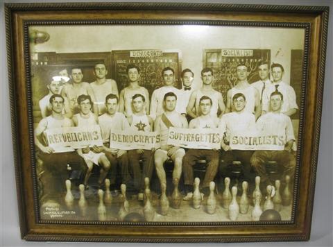 Appraisal: REPUBLICANS DEMOCRATS SUFFRAGETTES SOCIALISTS BOWLERS Print of Photograph x in