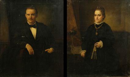 Appraisal: American School th Century Pair of Portraits of Husband and