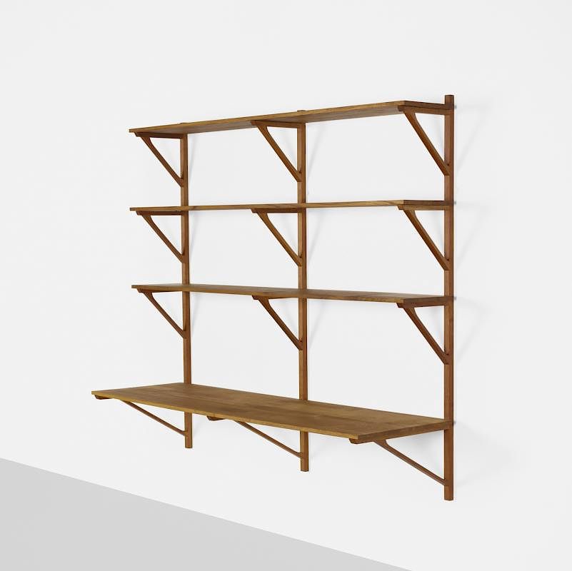 Appraisal: Borge Mogensen wall shelf model Borge Mogensen wall shelf model