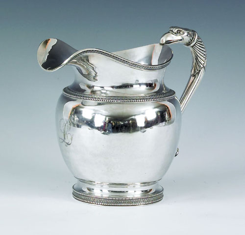 Appraisal: Philadelphia silver water pitcher ca bearing the touch of Harvey