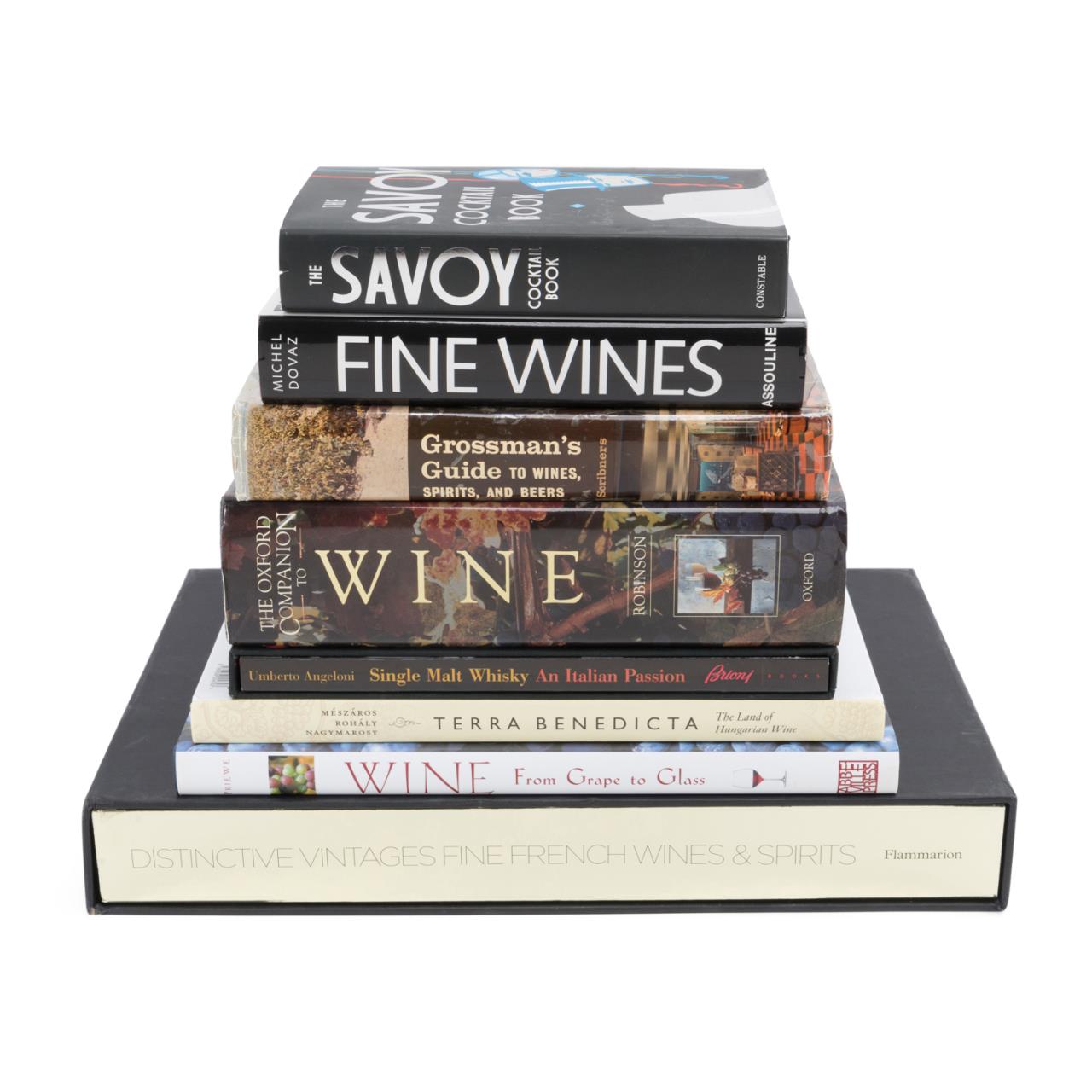 Appraisal: EIGHT HARDCOVER BOOKS ON COCKTAILS AND WINE Collection of eight