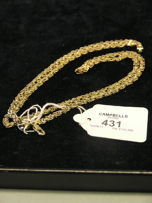 Appraisal: A long ct gold chain and matching ct gold bracelet