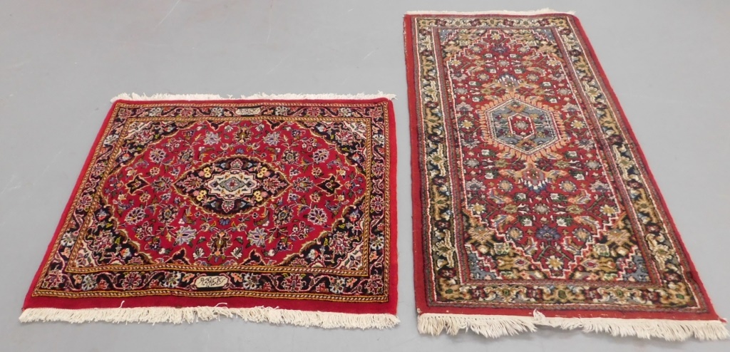 Appraisal: PC MIDDLE EASTERN FLORAL THROW RUGS Middle East th Century