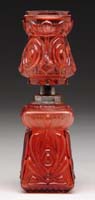 Appraisal: RARE CRANBERRY MINI LAMP S - Cranberry glass with embossed