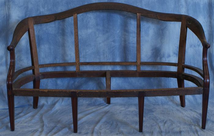 Appraisal: Hepplewhite style sofa frame ready for upholstery th c h