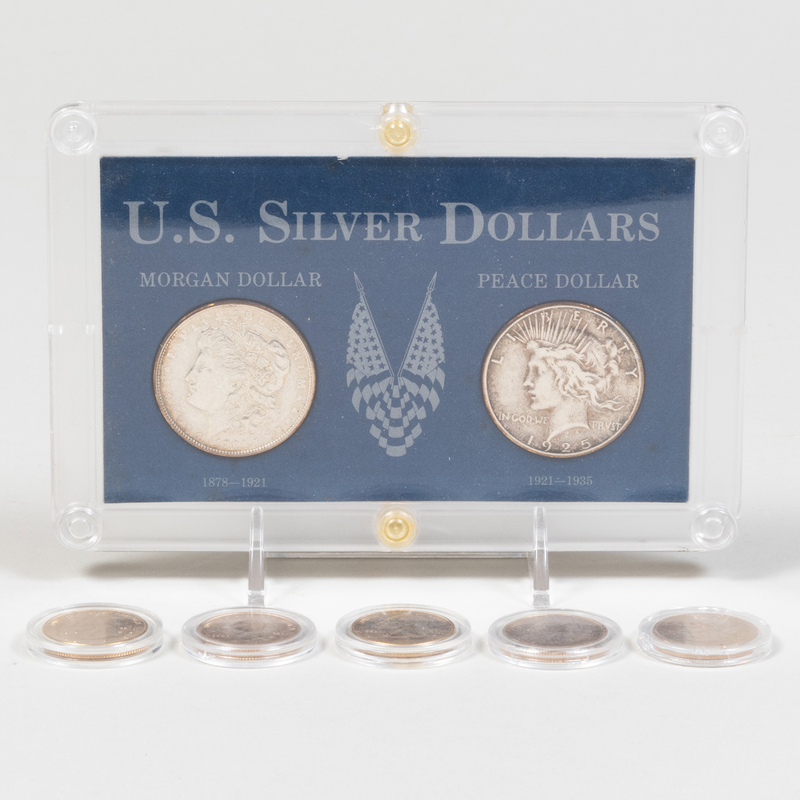 Appraisal: Group of American Coins Comprising A Morgan silver dollarA Peace