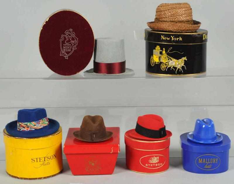 Appraisal: Lot of Miniature Hat Boxes with Hats Nice assortment and