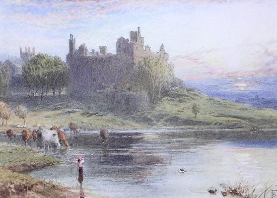 Appraisal: Myles Birket FosterLinlithgow figures and cattle by a loch a