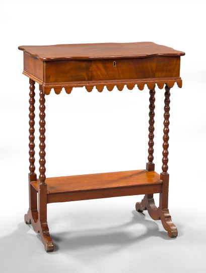 Appraisal: American Elizabethan Revival Walnut Work Table third quarter th century