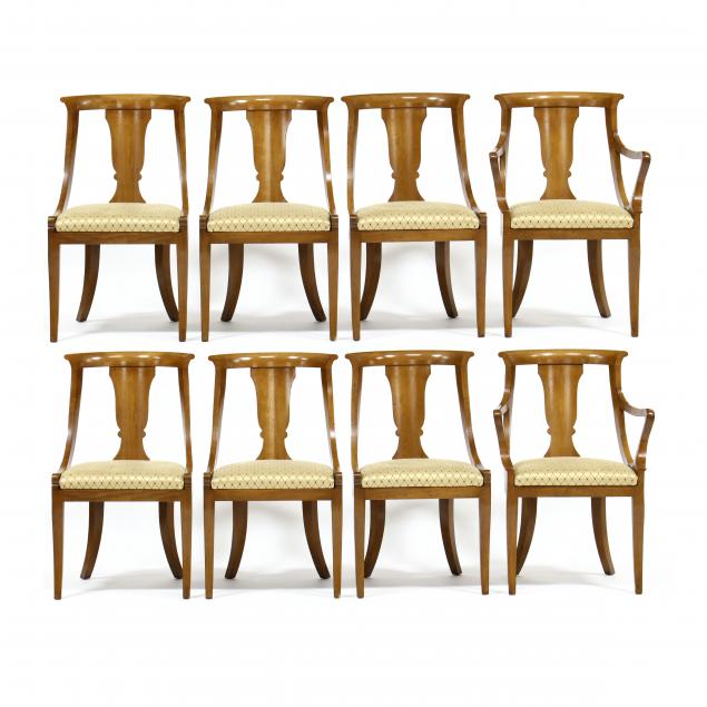 Appraisal: ATTRIBUTED BAKER SET OF EIGHT KLISMOS STYLE DINING CHAIRS Second