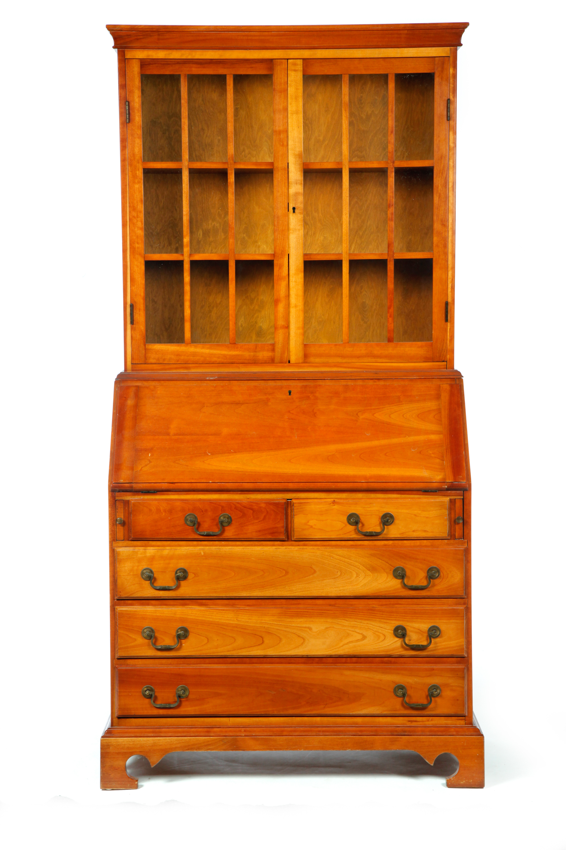 Appraisal: CHIPPENDALE-STYLE DESK-AND-BOOKCASE Labeled for L and J G Stickley Fayetteville