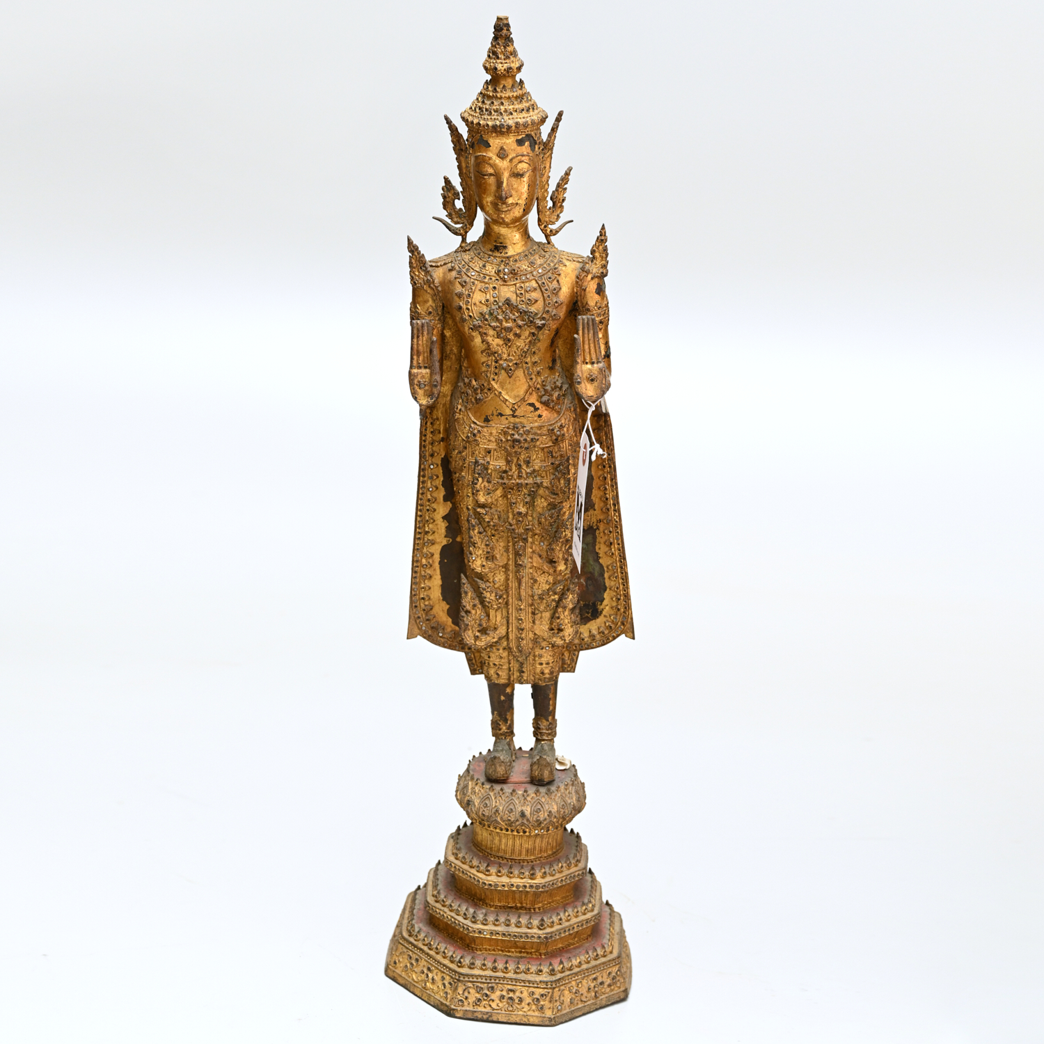 Appraisal: LARGE ANTIQUE THAI GILT BRONZE BUDDHA Rattanakosin Period late th