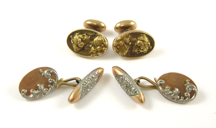 Appraisal: TWO PAIRS OF FOURTEEN KARAT GOLD JEWELRY including a pair