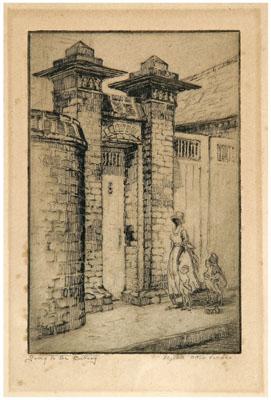 Appraisal: Elizabeth O'Neill Verner etching Charleston South Carolina - Going to