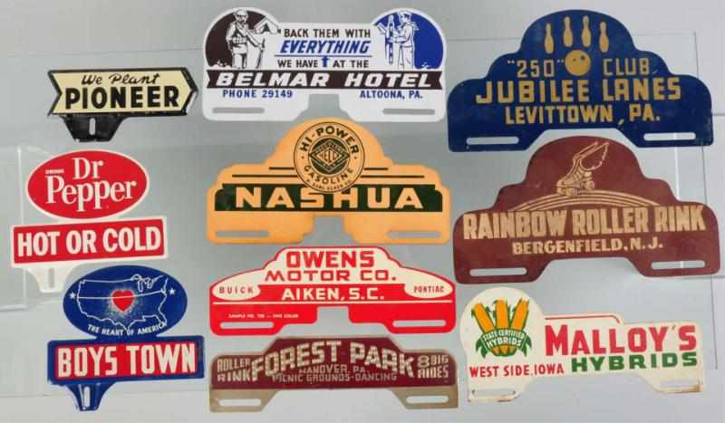 Appraisal: Lot of Assorted License Plate Toppers s to s Includes