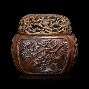 Appraisal: A Chinese Bronze Hand Warmer MARKED ZHANG MINGQI Height with