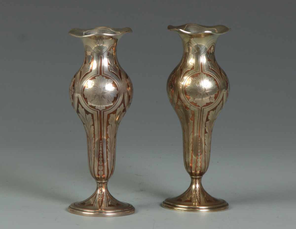 Appraisal: A Fine Pair of Tiffany Co Makers Sterling Vases A