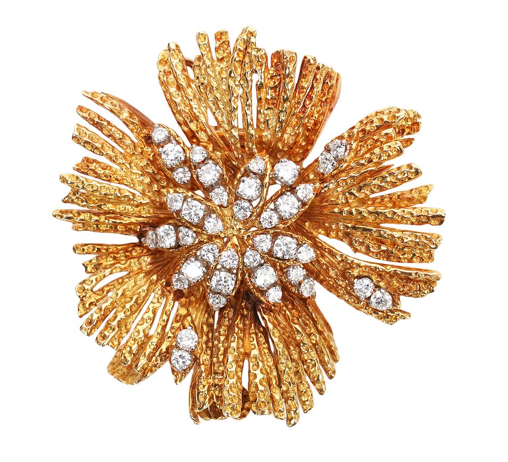 Appraisal: Van Cleef and Arpels K Diamond Brooch Van Cleef and