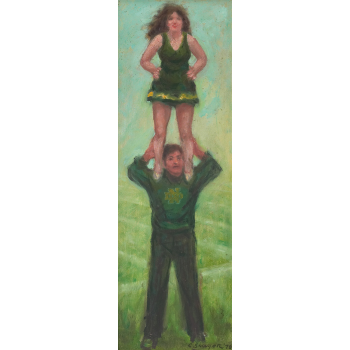 Appraisal: Clyde J Singer American - ''Cheerleaders No '' oil on