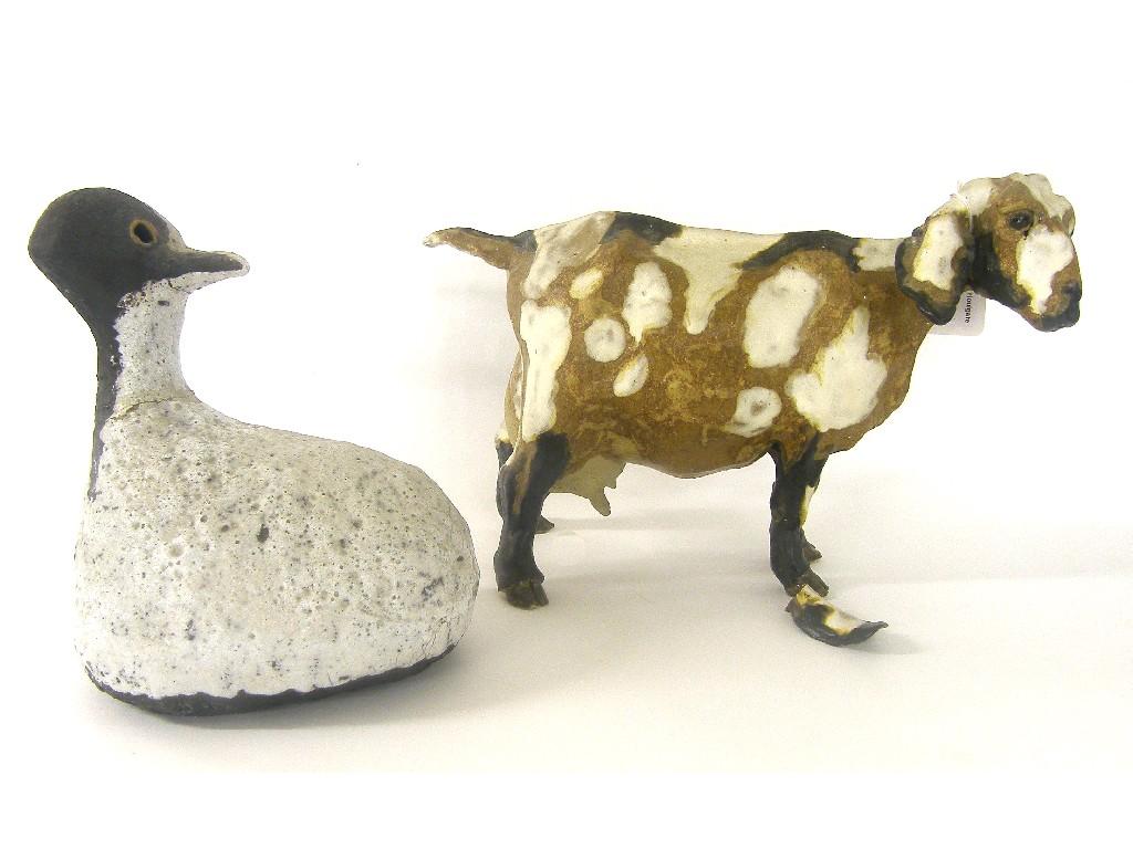 Appraisal: Rosemary Wren Oxshott Pottery model of a sheep impressed seal