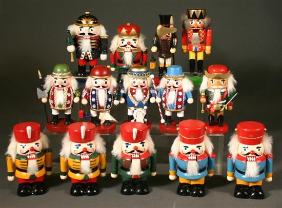 Appraisal: Group of fourteen miniature soldier nutcrackers approx -