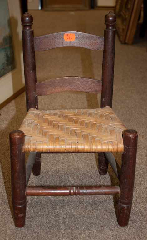 Appraisal: American vernacular splint seat child's chair first half- th century