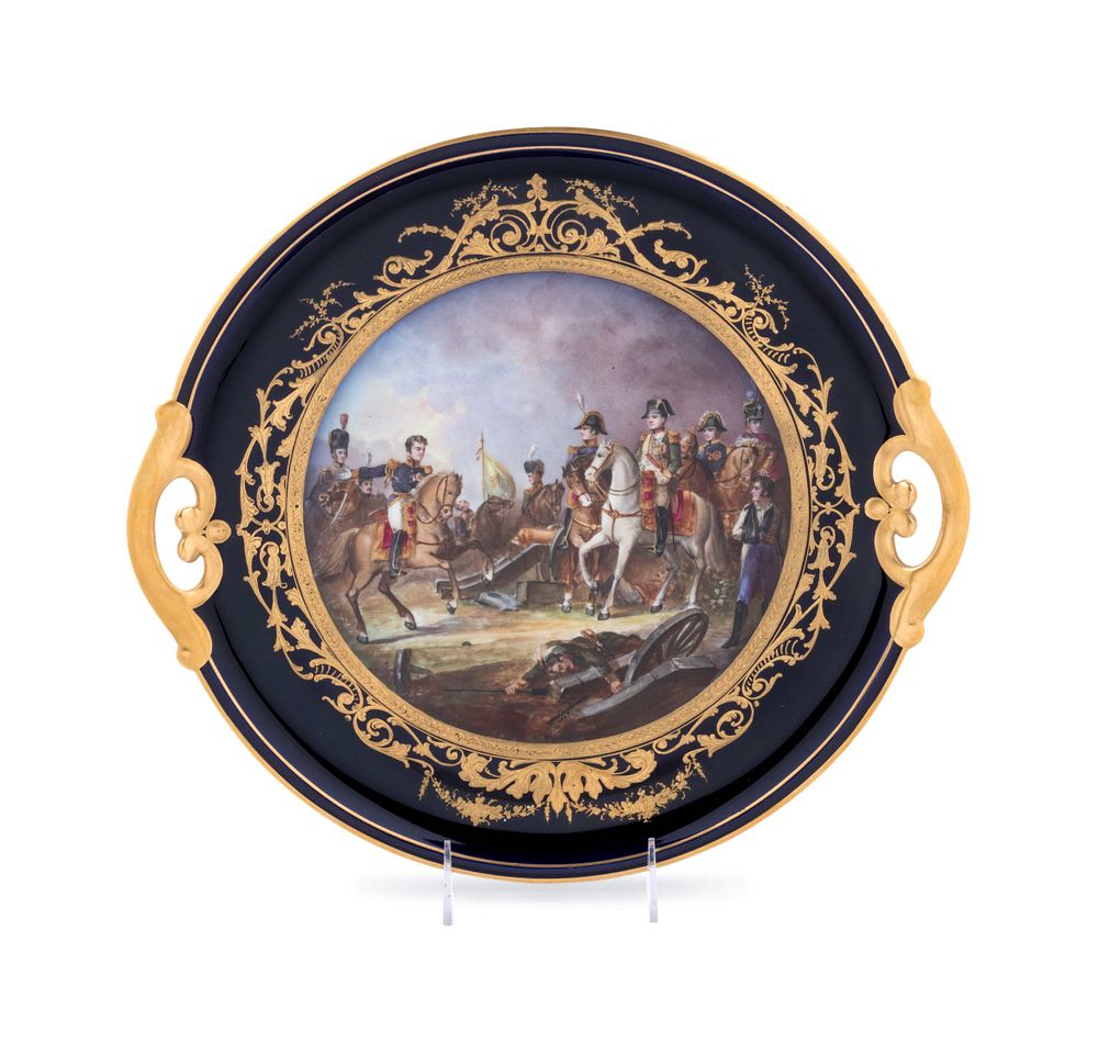 Appraisal: A Sevres Style Painted and Parcel Gilt Napoleonic Porcelain Two-Handled