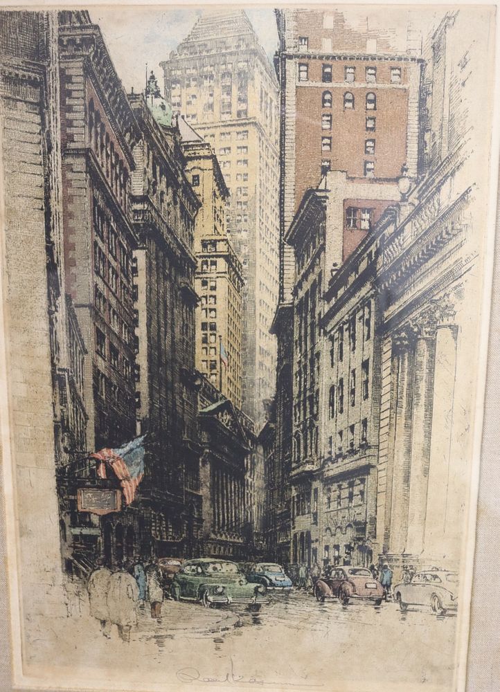 Appraisal: Robert Kasimir Signed Cityscape Etching From a Westchester storage -