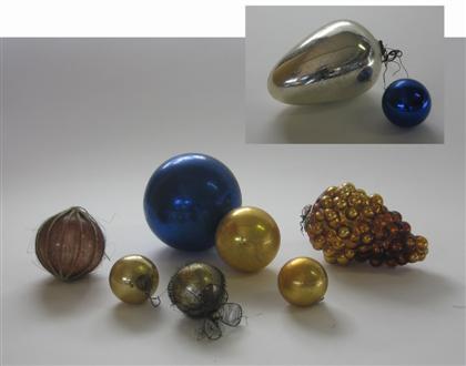 Appraisal: Group of blown glass Christmas ornaments germany th th century