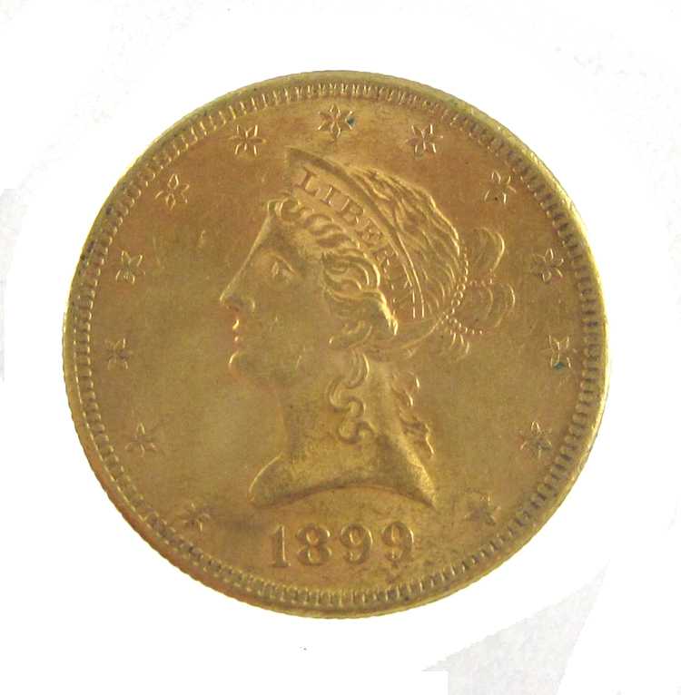 Appraisal: U S TEN DOLLAR GOLD COIN Liberty head type variety