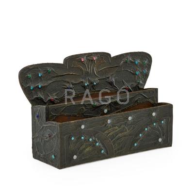 Appraisal: ALFRED DAGUET Attr Art Nouveau letter holder Condition Report