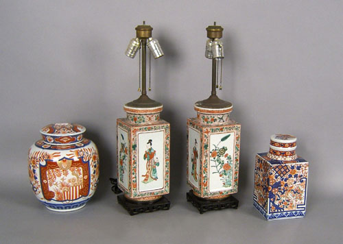 Appraisal: Two contemporary Imari covered jars h and h together with