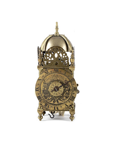 Appraisal: A th century brass lantern alarm timepiece of small size