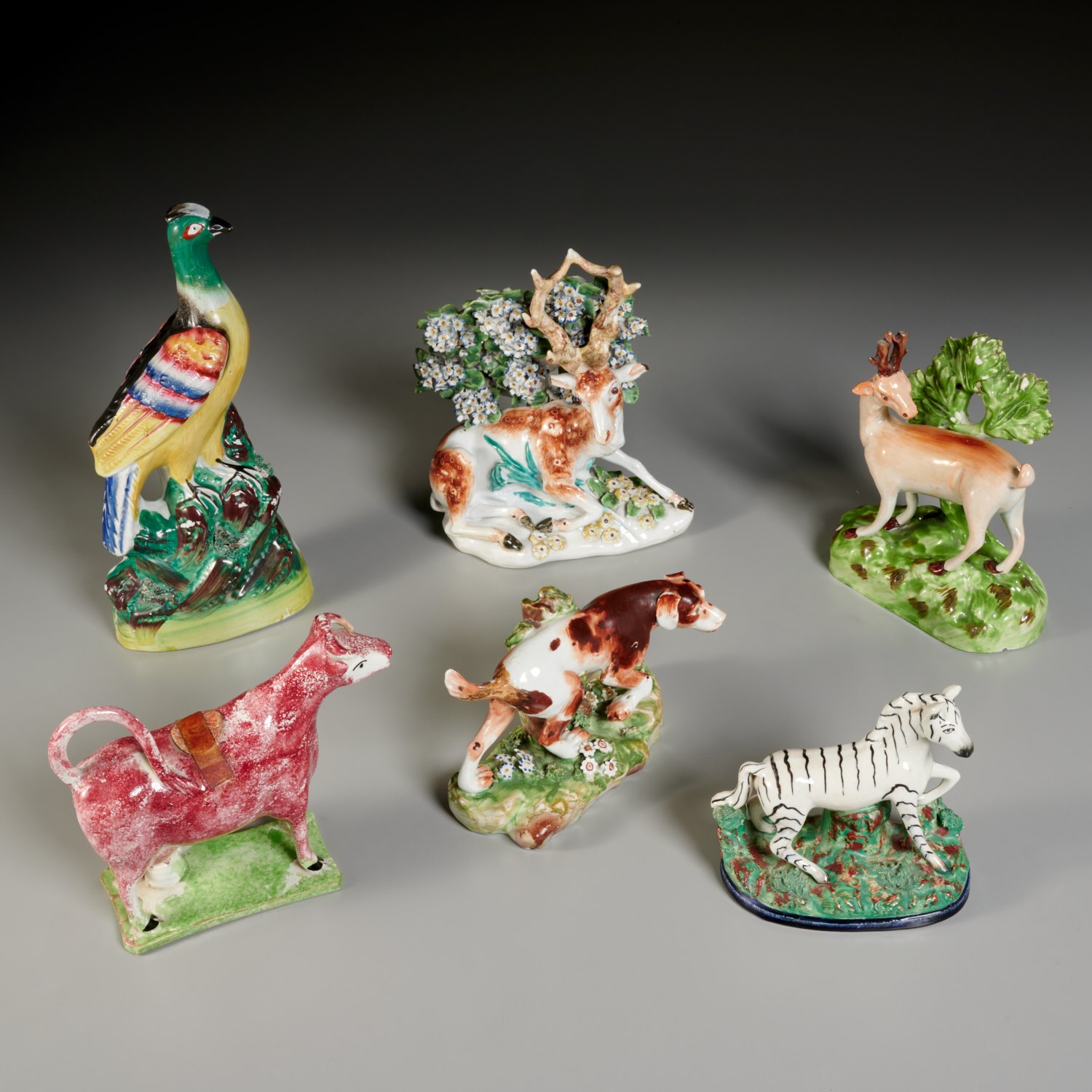 Appraisal: STAFFORDSHIRE DERBY ANIMALS INCL EX MANHEIM th th c pieces