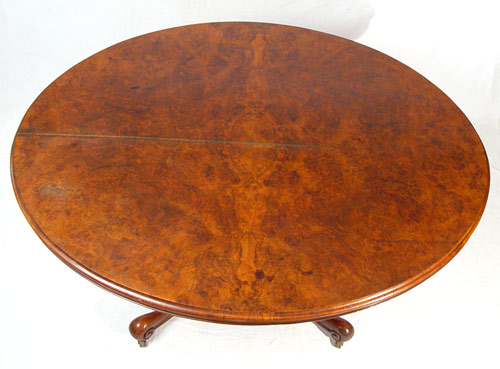 Appraisal: th C REGENCY OVAL TILT TOP BREAKFAST TABLE Richly burled