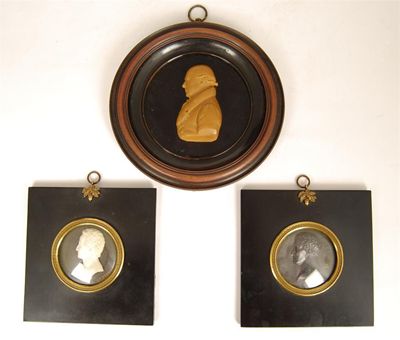 Appraisal: An ebonised medallion portrait bust of Antonio Canova cast 'Putinati