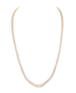 Appraisal: Ladies k Yellow Gold Diamond Tennis Necklace Ladies k yellow