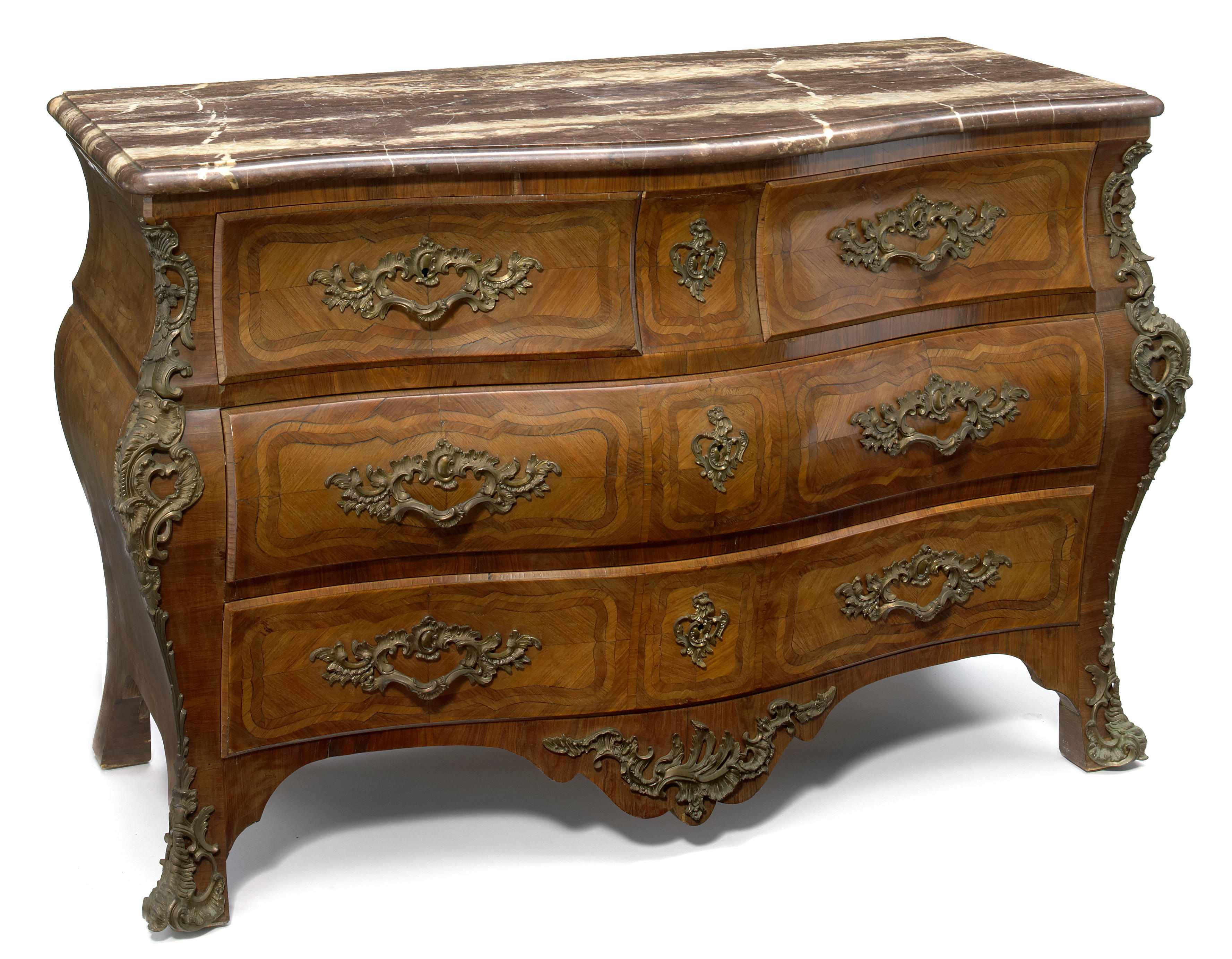 Appraisal: A Louis XV style gilt bronze mounted inlaid kingwood commode