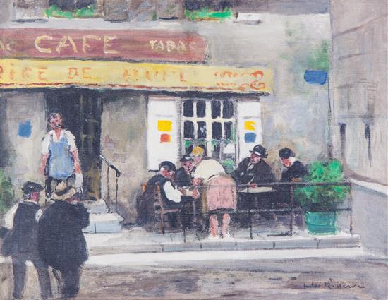 Appraisal: Sale Lot Jules Rene Herve French - Cafe Scene oil