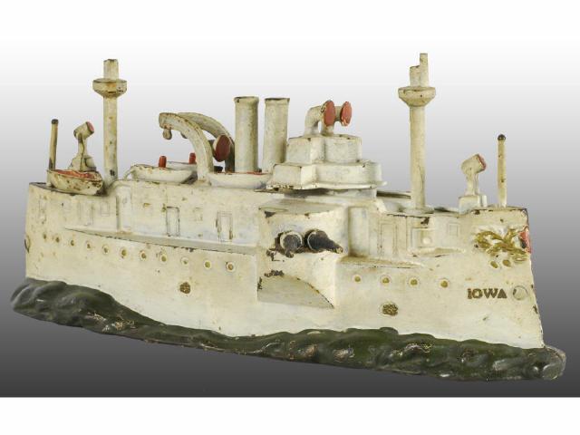 Appraisal: Cast Iron Battleship Iowa Still Bank Description Made by J