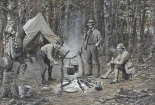 Appraisal: Arthur Burdett Frost Supper in Camp signed A B Frost