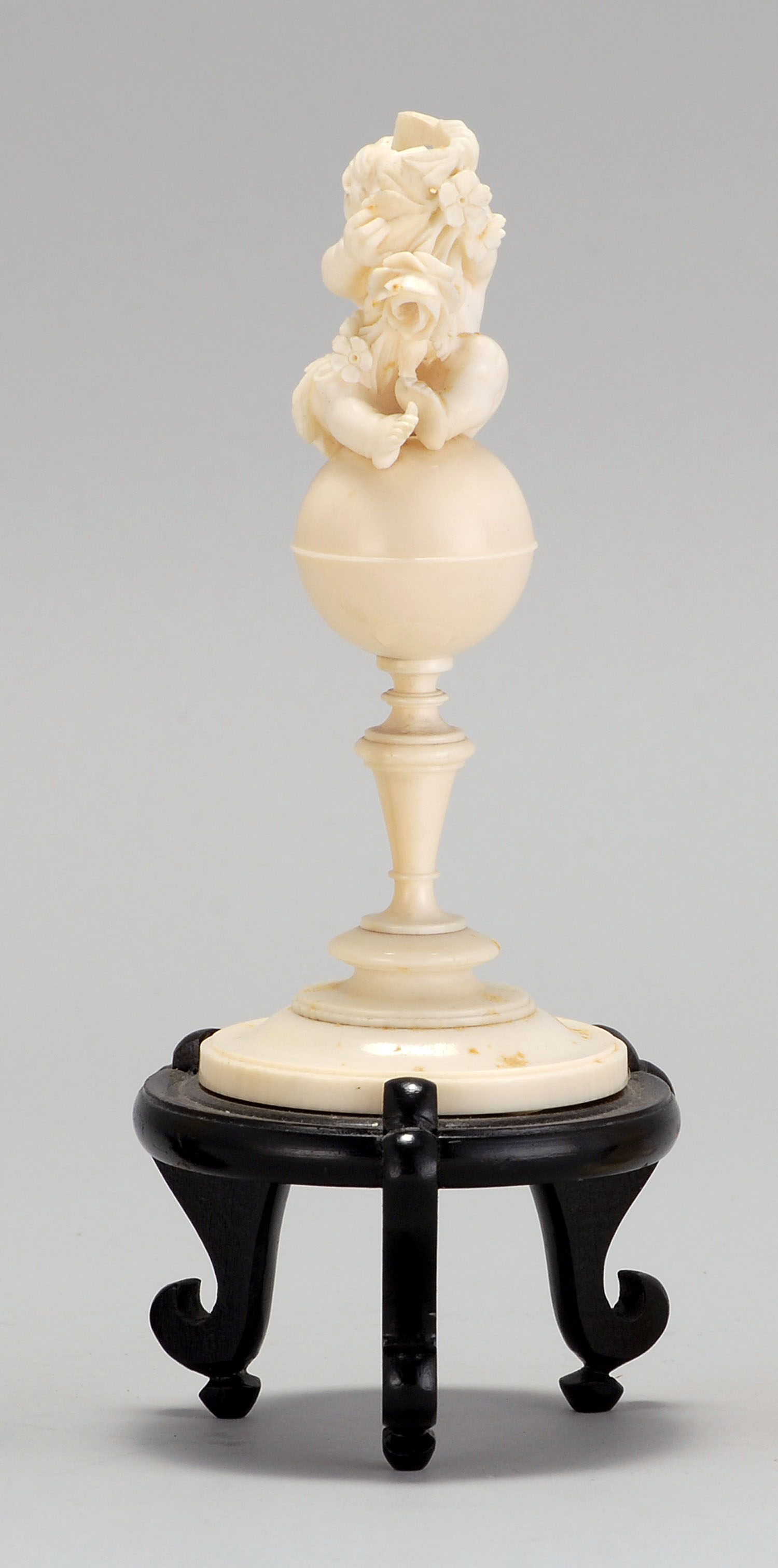 Appraisal: CONTINENTAL IVORY CARVING Circa In the form of a child