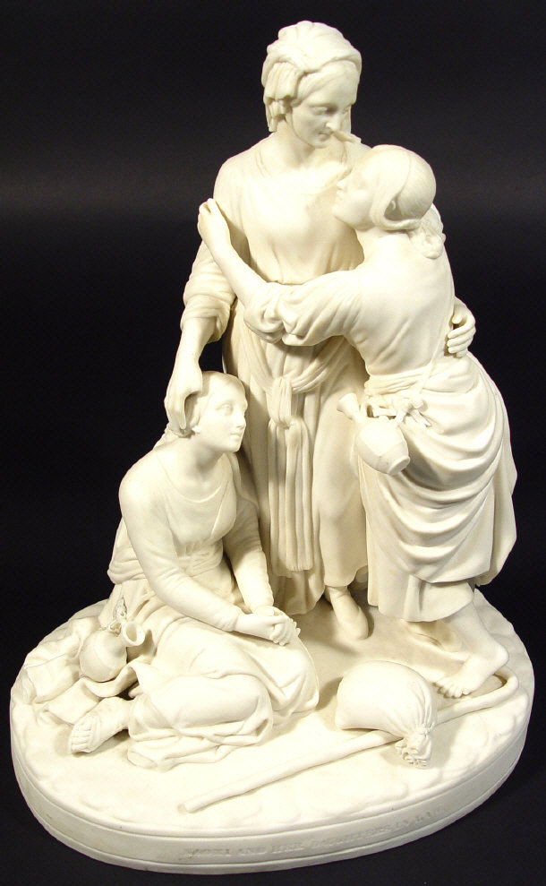 Appraisal: Unmarked Minton Parian figure group - 'Naomi and Her Daughters-in-Law'