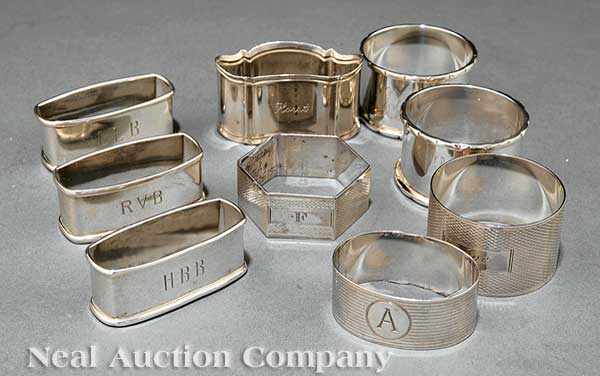 Appraisal: A Group of Sterling Silver Napkin Rings early th c