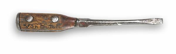 Appraisal: A flathead screwdriver short blade with a tapered metal ferrell