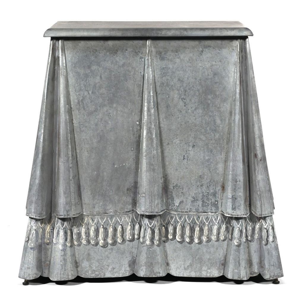 Appraisal: Made by hand metal console table in a drape pattern