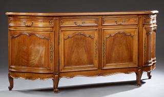 Appraisal: French Louis XV Style Parquetry Inlaid Walnut Side French Louis